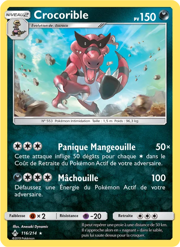 Carte Pokémon Crocorible 116/214 de l'extension Alliance Infaillible