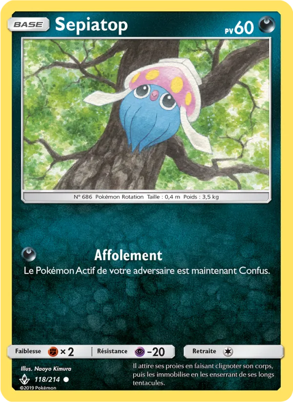 Carte Pokémon Sepiatop 118/214 de l'extension Alliance Infaillible