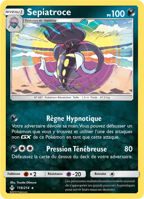 Carte Pokémon Sepiatroce 119/214 de l'extension Alliance Infaillible