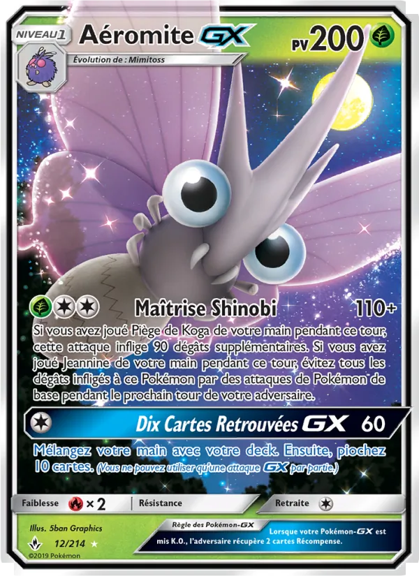 Carte Pokémon Aéromite GX 12/214 de l'extension Alliance Infaillible
