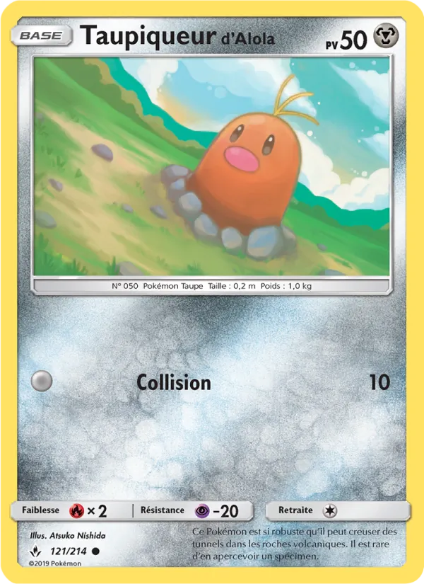 Carte Pokémon Taupiqueur d’Alola 121/214 de l'extension Alliance Infaillible