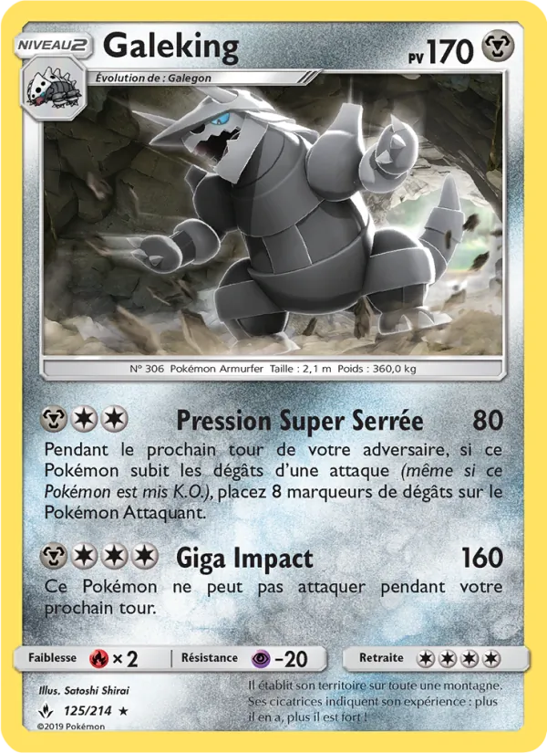Carte Pokémon Galeking 125/214 de l'extension Alliance Infaillible