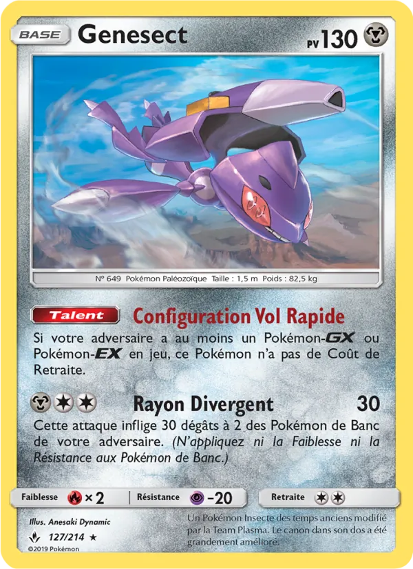 Carte Pokémon Genesect 127/214 de l'extension Alliance Infaillible