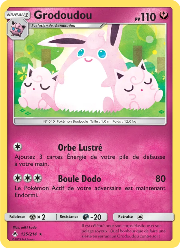 Carte Pokémon Grodoudou 135/214 de l'extension Alliance Infaillible