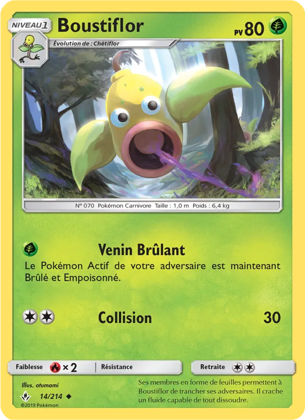 Carte Pokémon Boustiflor 14/214 de l'extension Alliance Infaillible