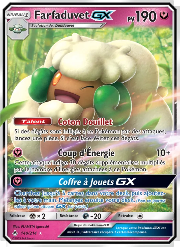 Carte Pokémon Farfaduvet GX 140/214 de l'extension Alliance Infaillible