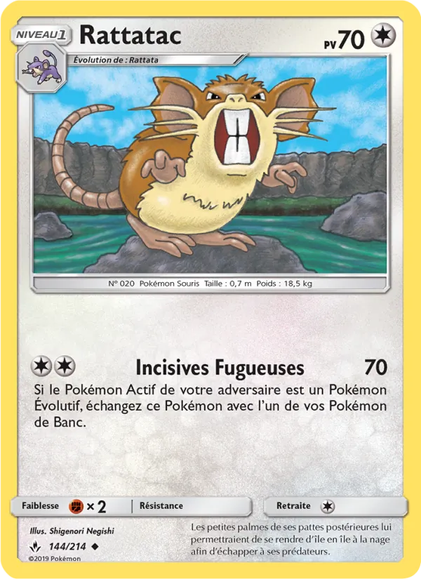Carte Pokémon Rattatac 144/214 de l'extension Alliance Infaillible