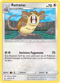 Carte Pokémon Rattatac 144
