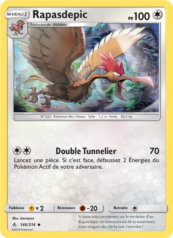 Carte Pokémon Rapasdepic 146/214 de l'extension Alliance Infaillible