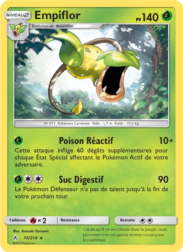 Carte Pokémon Empiflor 15/214 de l'extension Alliance Infaillible