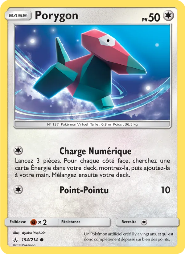 Carte Pokémon Porygon 154/214 de l'extension Alliance Infaillible