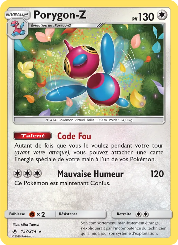 Carte Pokémon Porygon-Z 157/214 de l'extension Alliance Infaillible