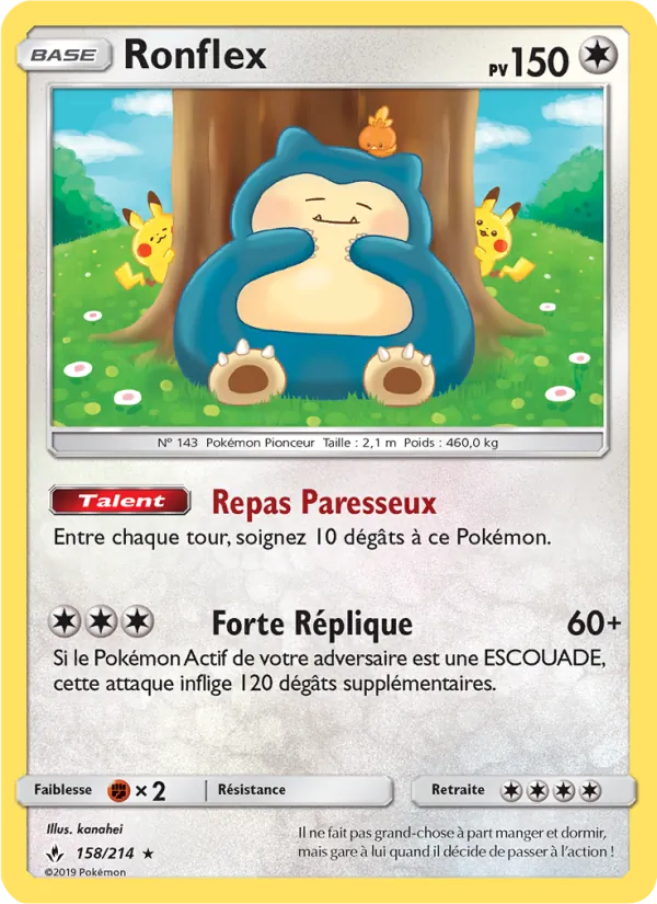Carte Pokémon Ronflex 158/214 de l'extension Alliance Infaillible