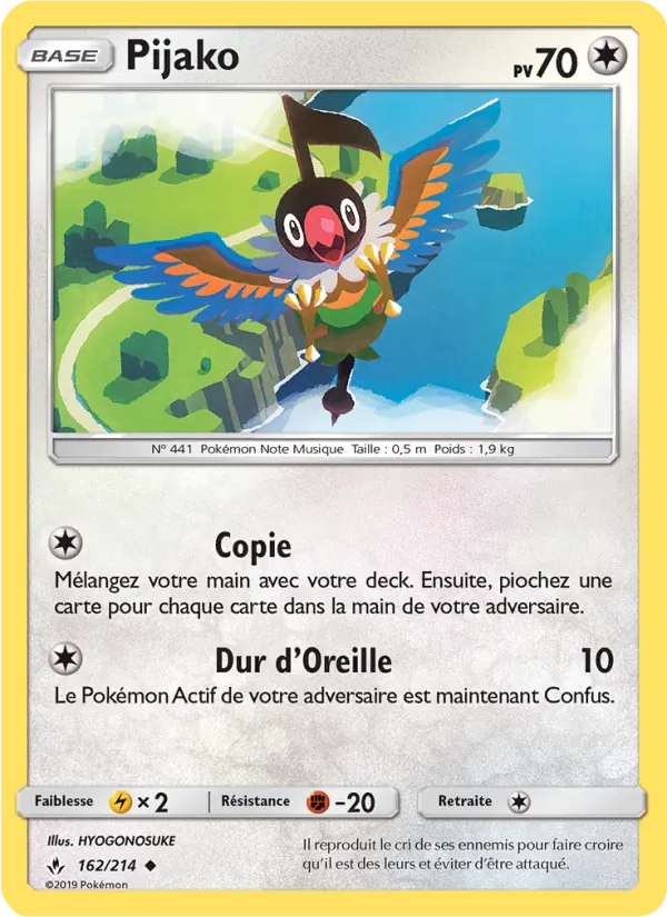 Carte Pokémon Pijako 162/214 de l'extension Alliance Infaillible