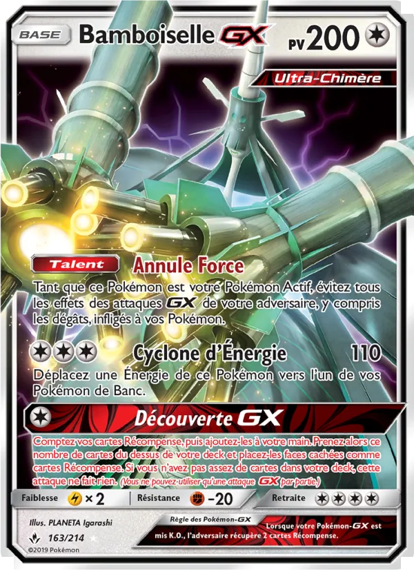 Carte Pokémon Bamboiselle GX 163/214 de l'extension Alliance Infaillible