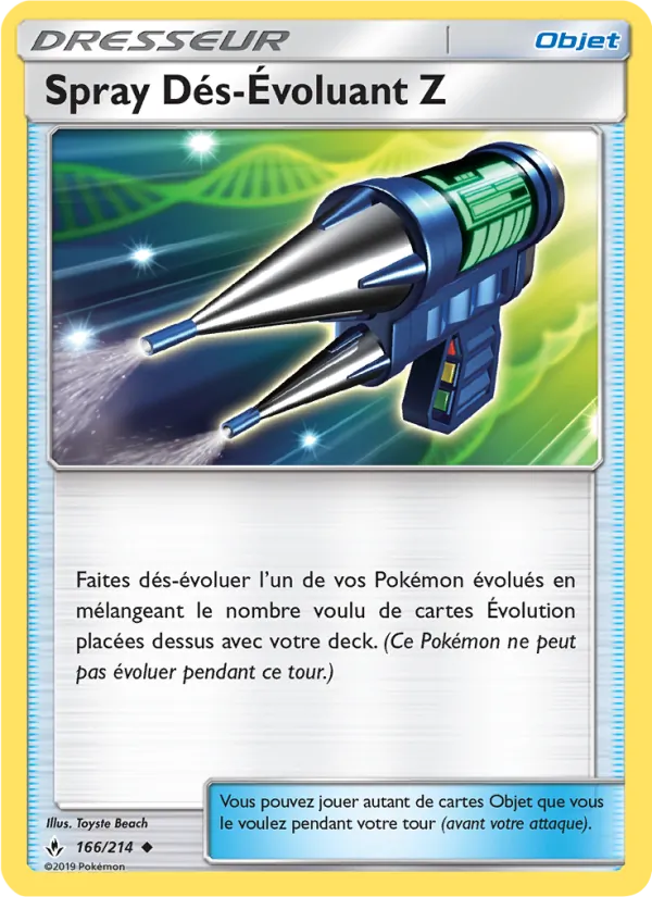 Carte Pokémon Spray Dés-Évoluant Z 166/214 de l'extension Alliance Infaillible
