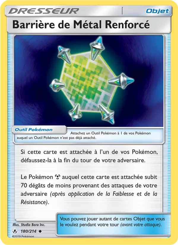 Carte Pokémon Barrière de Métal Renforcé 180/214 de l'extension Alliance Infaillible