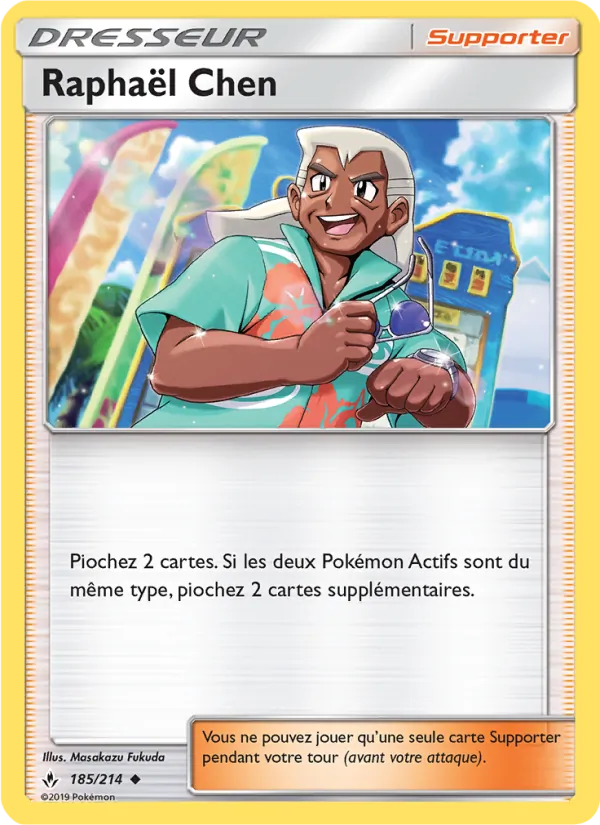 Carte Pokémon Raphaël Chen 185/214 de l'extension Alliance Infaillible