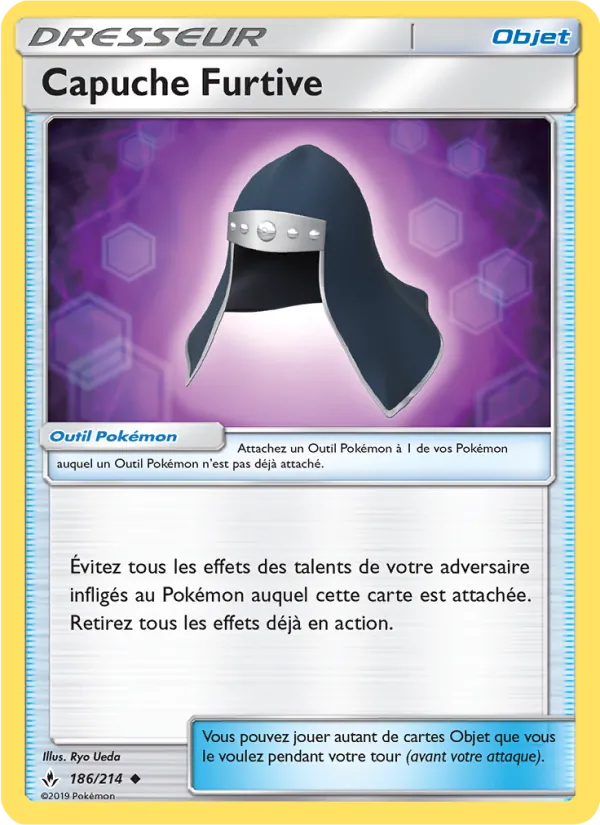 Carte Pokémon Capuche Furtive 186/214 de l'extension Alliance Infaillible