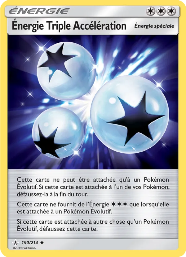 Carte Pokémon Énergie Triple Accélération 190/214 de l'extension Alliance Infaillible