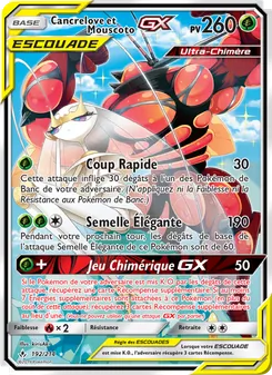 Carte Pokémon Cancrelove et Mouscoto GX 192