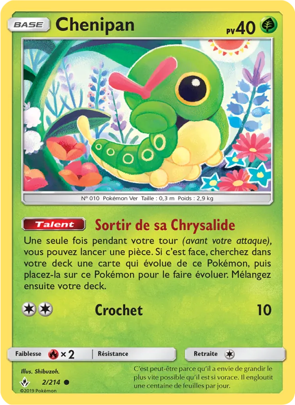 Carte Pokémon Chenipan 2/214 de l'extension Alliance Infaillible