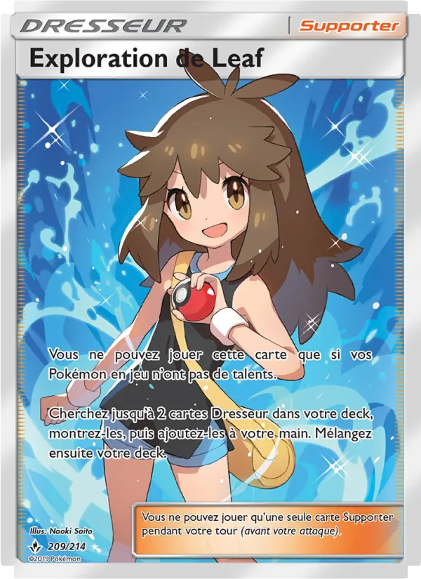 Carte Pokémon Exploration de Leaf 209/214 de l'extension Alliance Infaillible