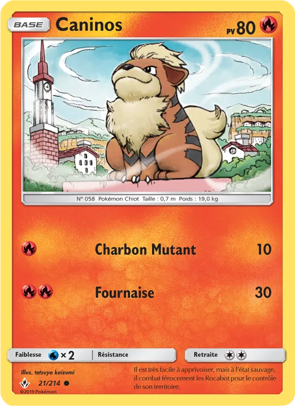Carte Pokémon Caninos 21/214 de l'extension Alliance Infaillible