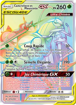 Carte Pokémon Cancrelove et Mouscoto GX 215