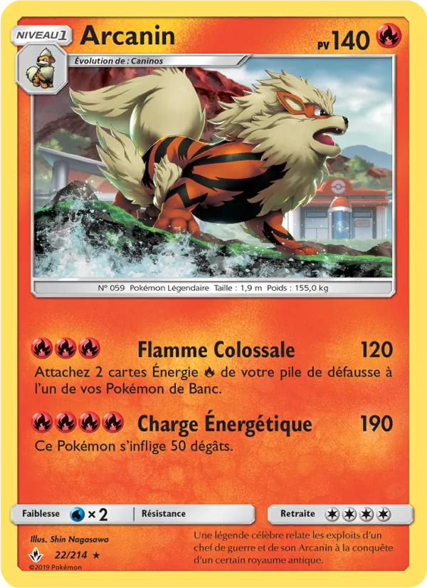 Carte Pokémon Arcanin 22/214 de l'extension Alliance Infaillible