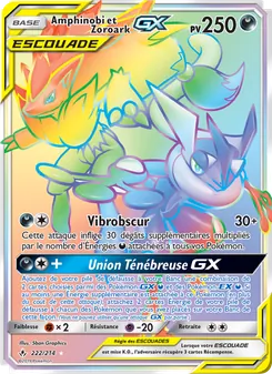 Carte Pokémon Amphinobi et Zoroark GX 222