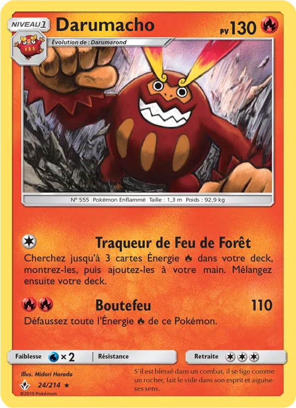 Carte Pokémon Darumacho 24/214 de l'extension Alliance Infaillible