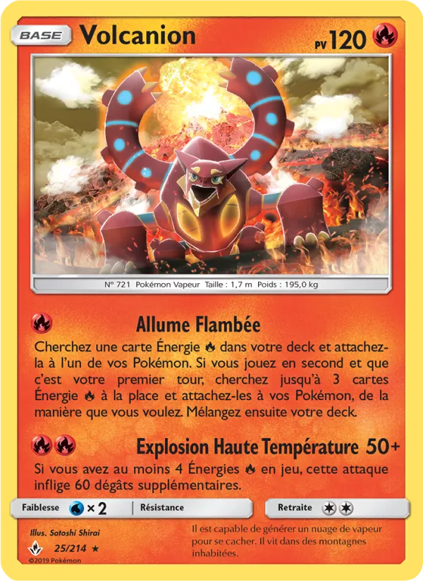 Carte Pokémon Volcanion 25/214 de l'extension Alliance Infaillible