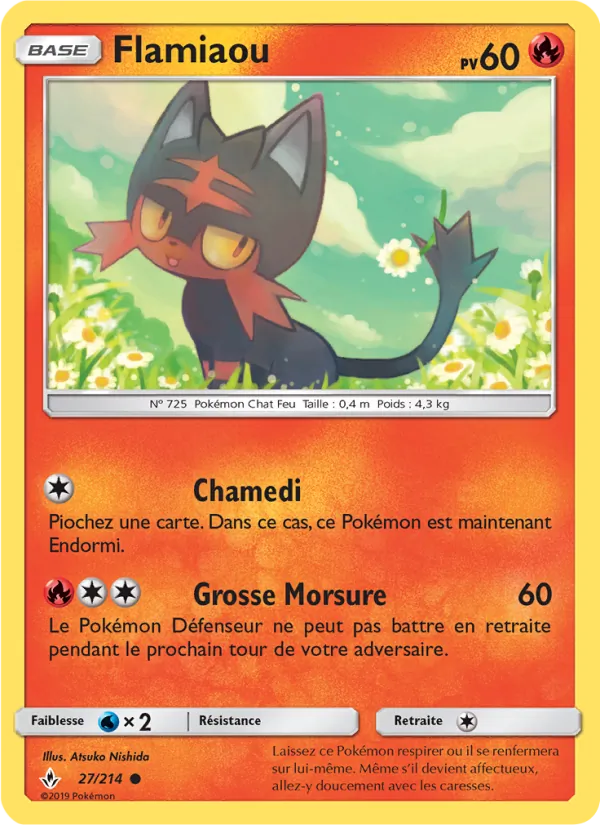 Carte Pokémon Flamiaou 27/214 de l'extension Alliance Infaillible