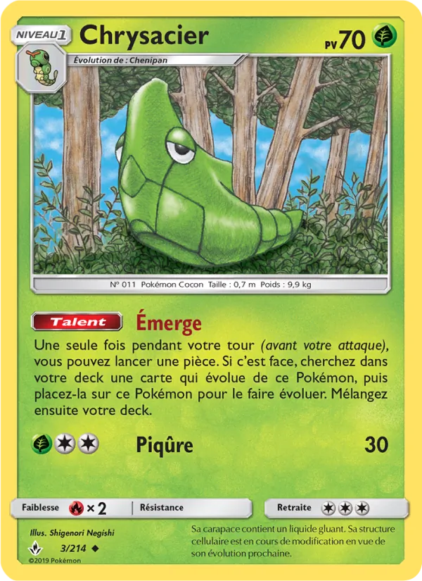 Carte Pokémon Chrysacier 3/214 de l'extension Alliance Infaillible