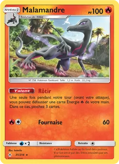 Carte Pokémon Malamandre 31 — Alliance Infaillible
