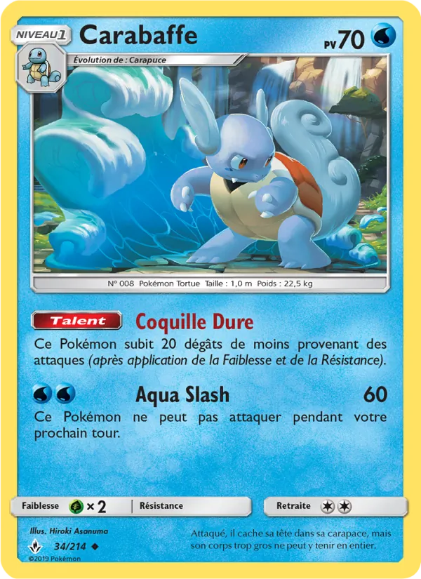 Carte Pokémon Carabaffe 34/214 de l'extension Alliance Infaillible