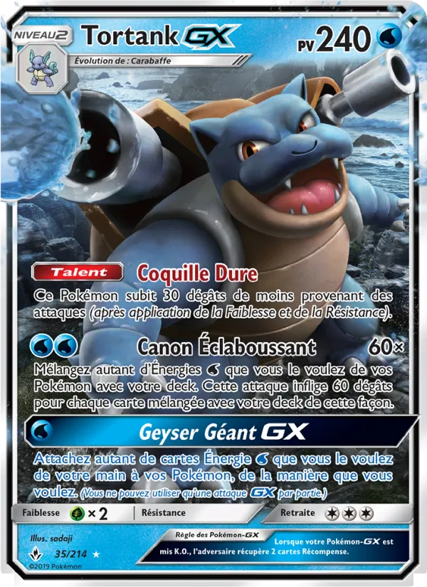 Carte Pokémon Tortank GX 35/214 de l'extension Alliance Infaillible