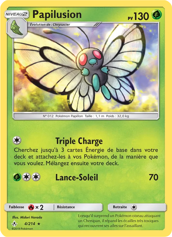 Carte Pokémon Papilusion 4/214 de l'extension Alliance Infaillible
