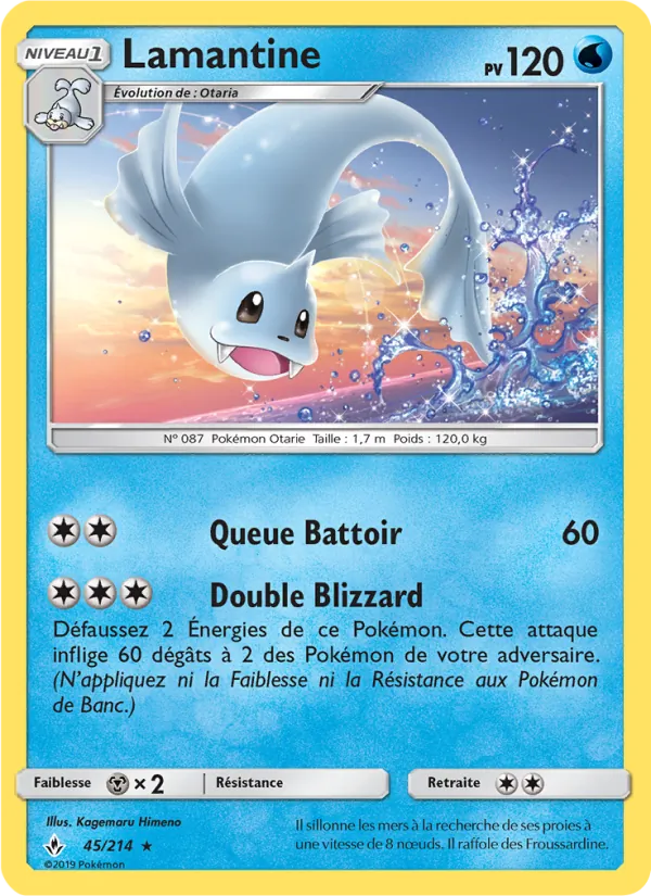 Carte Pokémon Lamantine 45/214 de l'extension Alliance Infaillible