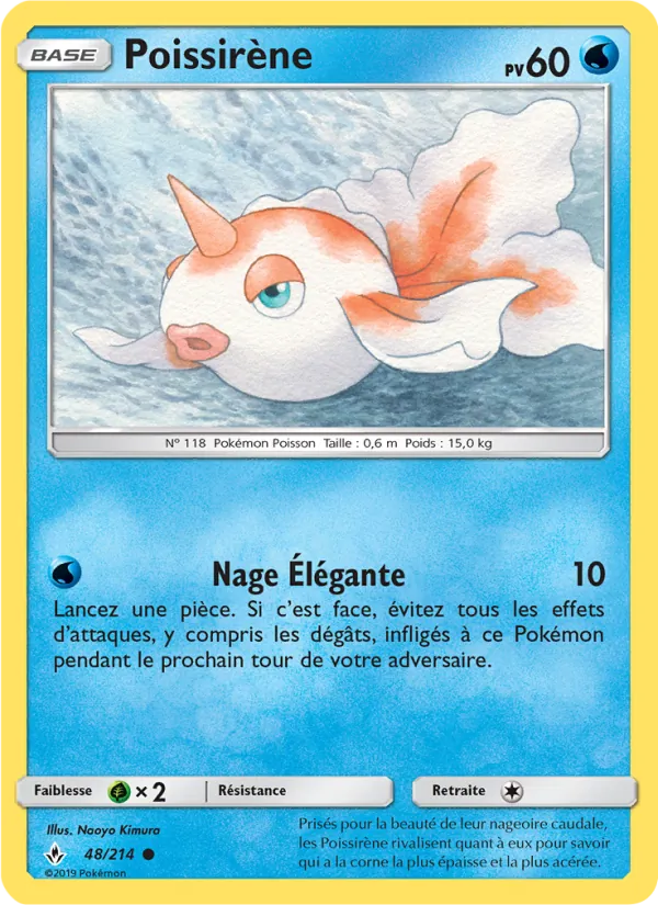 Carte Pokémon Poissirène 48/214 de l'extension Alliance Infaillible