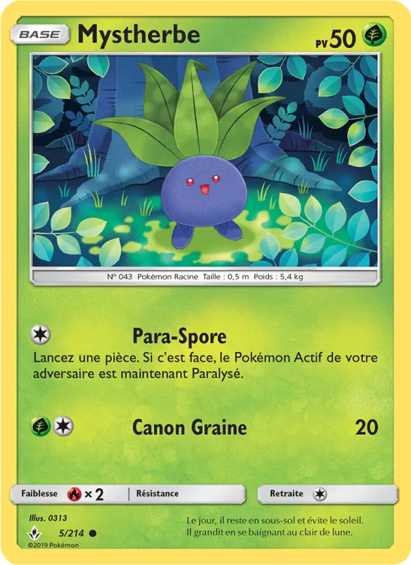 Carte Pokémon Mystherbe 5/214 de l'extension Alliance Infaillible