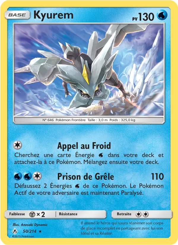 Carte Pokémon Kyurem 50/214 de l'extension Alliance Infaillible