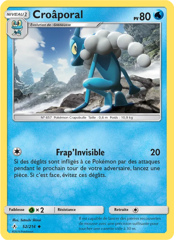 Carte Pokémon Croâporal 52/214 de l'extension Alliance Infaillible