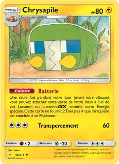 Carte Pokémon Chrysapile 58