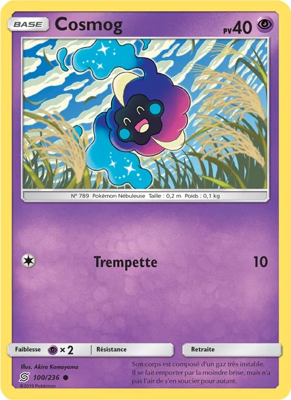 Carte Pokémon Cosmog 100/236 de l'extension Harmonie des Esprits