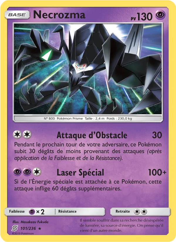 Carte Pokémon Necrozma 101/236 de l'extension Harmonie des Esprits