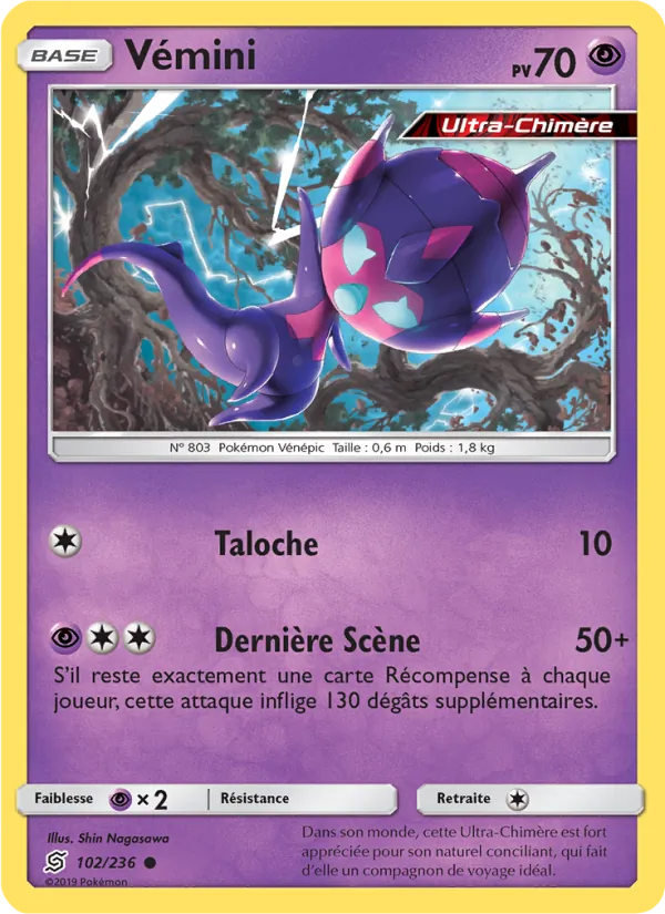Carte Pokémon Vémini 102/236 de l'extension Harmonie des Esprits