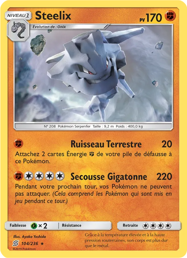 Carte Pokémon Steelix 104/236 de l'extension Harmonie des Esprits