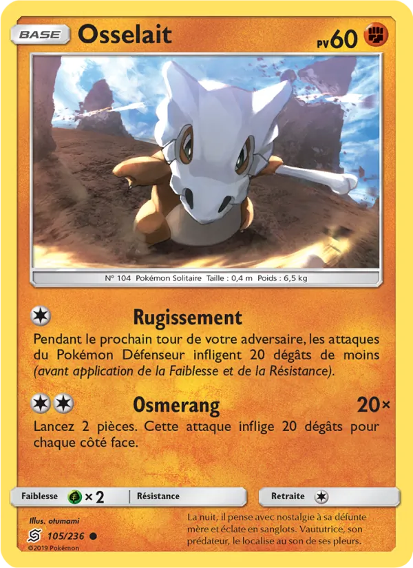 Carte Pokémon Osselait 105/236 de l'extension Harmonie des Esprits